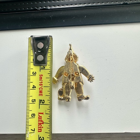 Gold Tone Clown Pin with Navy and Cream Enamel - Picture 6 of 6